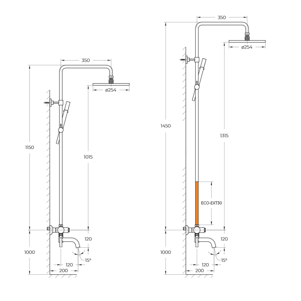 Душевая стойка CEZARES ECO-CVD-BORO