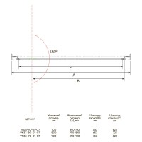 Душевая дверь Veconi Vianno VN-33, 800x1950, хром, стекло прозрачное