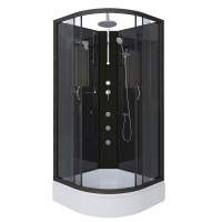 Душевая кабина Niagara Classic NG-6501-14BKTG (90х90х210) средний поддон(26см),черный,стекло тонированное,4 места