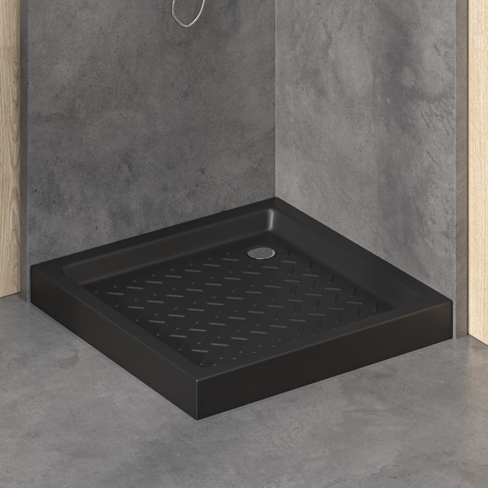 Поддон для душа квадратный керамический RGW CR B Черный 900x900