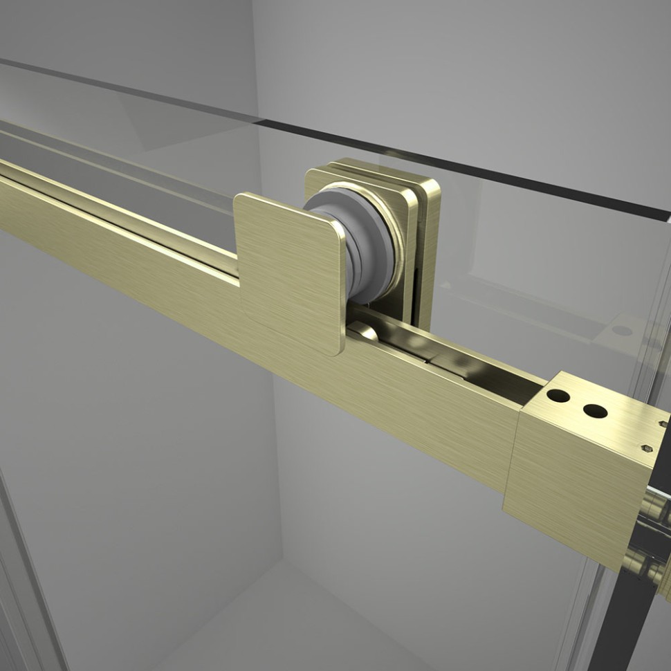 Душевая дверь Veconi Vianno VN-75G, 1500x2000, золото брашинг, стекло прозрачное