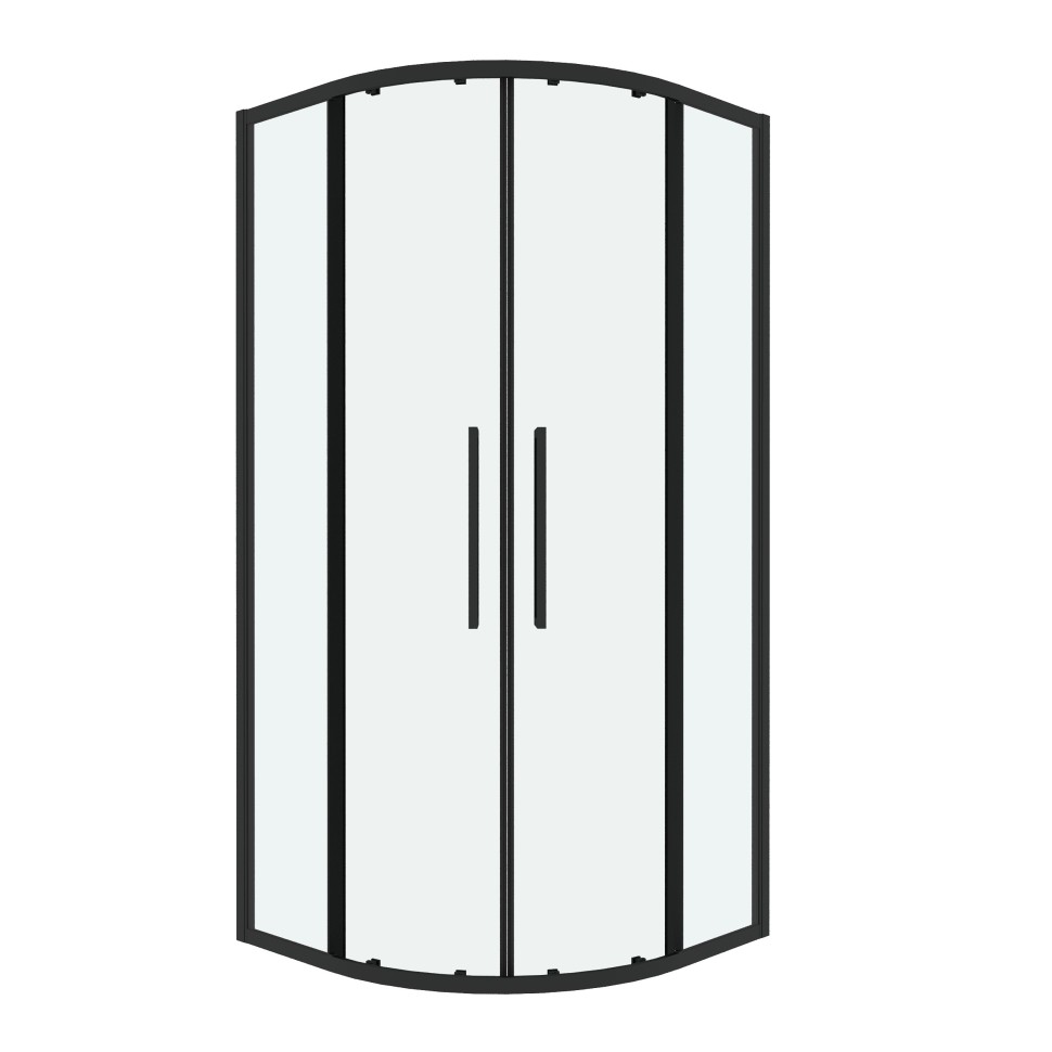 Душевое ограждение Grossman Cosmo 301.K33.02.9090.21.00 (90х90х195) четверть круга,раздвижная,черный матовый,стекло прозрачное, 1 место