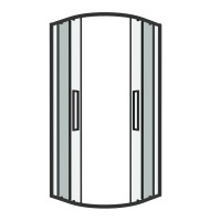 Душевое ограждение Grossman Cosmo 301.K33.02.9090.21.00 (90х90х195) четверть круга,раздвижная,черный матовый,стекло прозрачное, 1 место