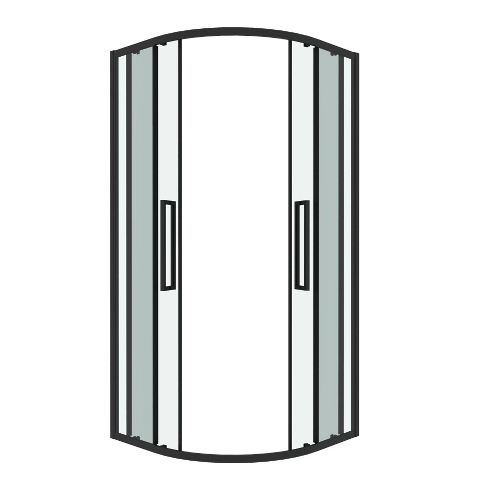 Душевое ограждение Grossman Cosmo 301.K33.02.9090.21.00 (90х90х195) четверть круга,раздвижная,черный матовый,стекло прозрачное, 1 место