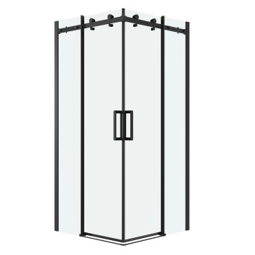 Душевое ограждение Grossman Classic 300.K33.04.9090.21.00 (90х90х195) квадрат,раздвижная,черный матовый,стекло прозрачное, 2 места