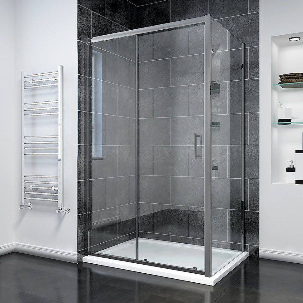 Душевой угол Veconi Rovigo RV-055GM, 1200х1000х1950, оружейная сталь, прозрачное стекло