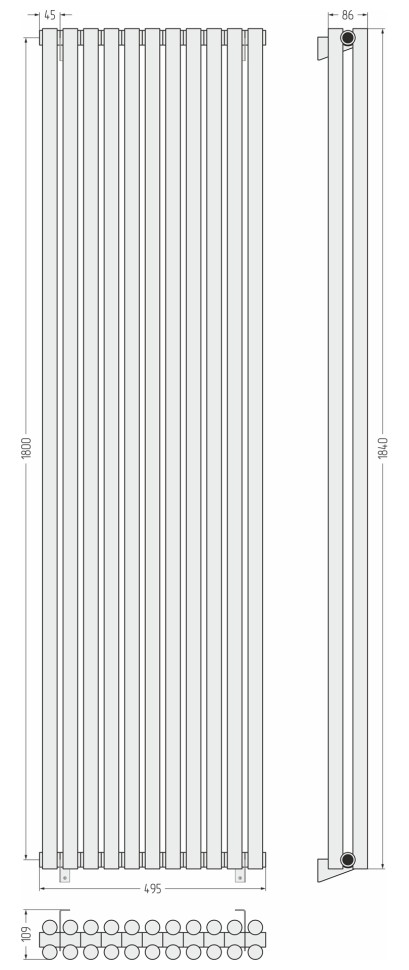 Эстет-11 1800х495 11 секций