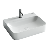 Умывальник AURA с 1 отверстием для смесителя, без перелива 610x480x140мм