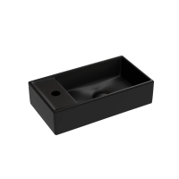 Умывальник подвесной прямоугольный (чаша справа, отверстие под смеситель слева) цвет черный матовый Element 407x217x100