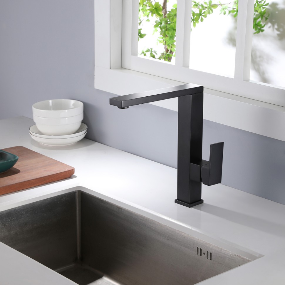 Смеситель ABBER Daheim AF8214B для кухни, черный матовый