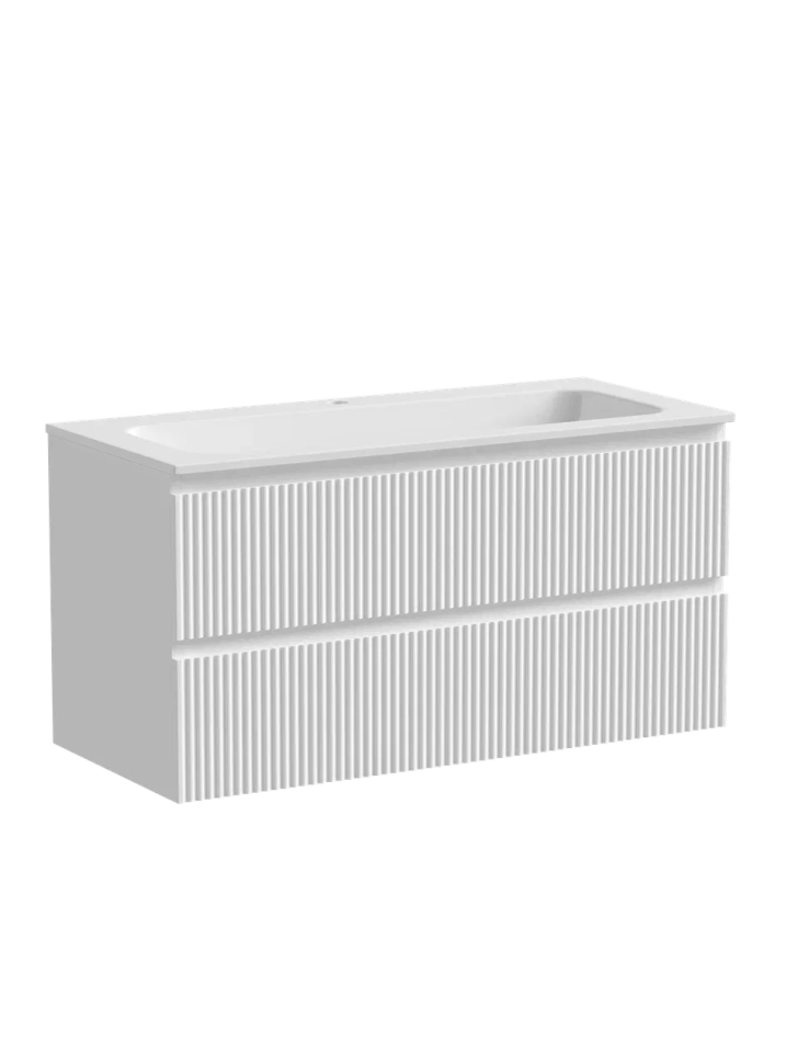 Тумба подвесная SANCOS Snob R 995х445х500, c двумя ящиками оснащенными доводчиками, Bianco, арт.SNR100W