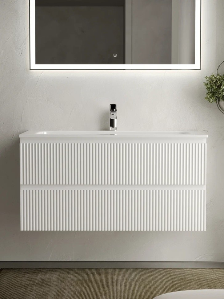 Тумба подвесная SANCOS Snob R 995х445х500, c двумя ящиками оснащенными доводчиками, Bianco, арт.SNR100W