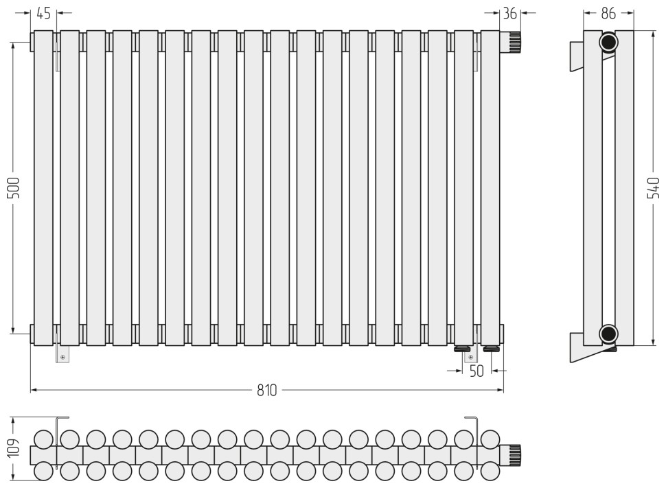 Эстет-11 EU50 500х810 18 секций