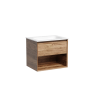 Тумба подвесная SANCOS Marmi 1.0 590х445х520 c одним ящиком оснащенным доводчиками скрытого монтажа и открытой нишей, дуб чарльстон, арт.MR1.060ECH