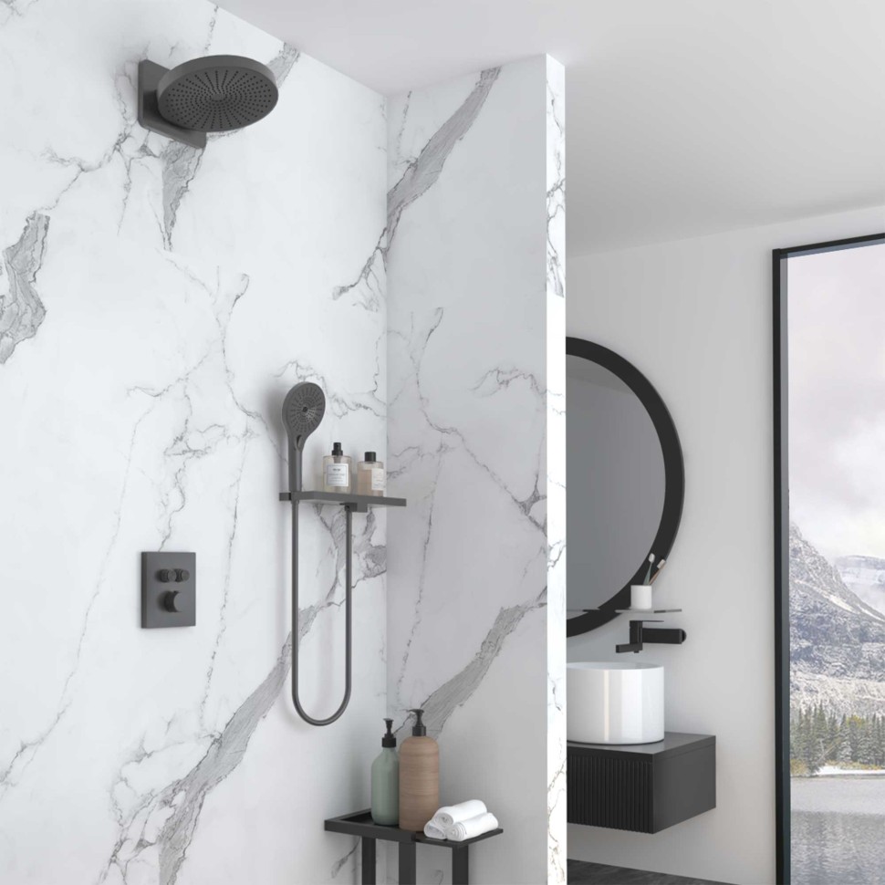 Душевой комплект Inspire VSFW-3I21MT1RGM встраиваемый, термостат, двухрежимный, вороненая сталь