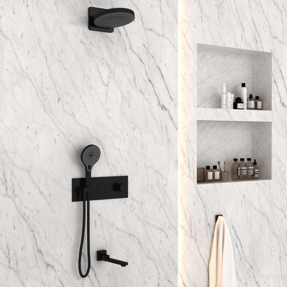 Душевой комплект VSFW-432TI1MB встраиваемый, черный