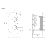 AQM8806BN Siena Встраиваемый термостат на 3 потр. в комплекте с внутр. частью, никель шлифованный