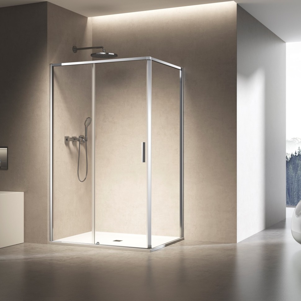 Душевой уголок Slim 8mm VSR-6SL9012CL, 1200*900, хром, стекло прозрачное