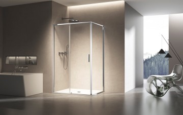 Душевой уголок Слим 8мм (Slim 8mm) VSR-6SL9012CL, 1200*900, хром, стекло прозрачное