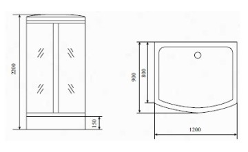 Timo Standart T-1115 душевая кабина 120*90*220