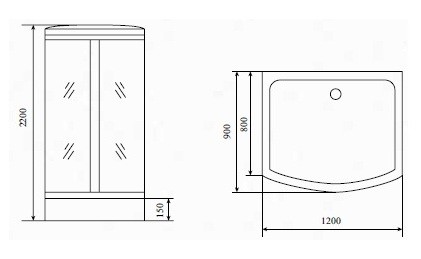 Timo Standart T-1115 душевая кабина 120*90*220