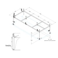 Металлический каркас для акриловой ванны CEZARES PLANE-190-90-MF-R