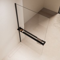 Душевая перегородка Walk-In VSW-1HR120CLB, 1200*2000, черный, стекло прозрачное