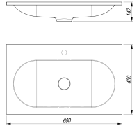 Раковина VCB-4H600G из кварца, цвет серый шёлк