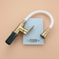 Смеситель Splenka для кухни с гибким изливом S41.43.03 Золотой сатин