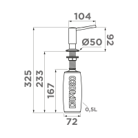 Дозатор Omoikiri OM-02-P-PA латунь/пастила
