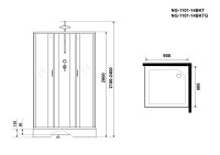 Душевая кабина Niagara Classic NG-1101-14BKTG (90х90х210) низкий поддон(13см),стекло матовое,3 места с полкой