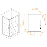 Душевой уголок RGW PA-246 (Прозрачное, 900x1200)