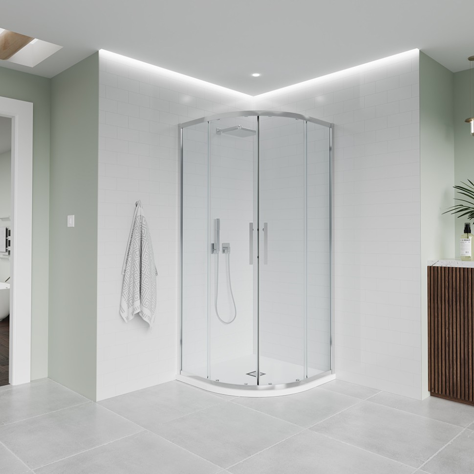 Душевой угол Veconi Evo 200 CH, 1000х900x1950, хром, прозрачное стекло