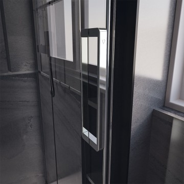 Боковая панель Veconi Premium Trento SP-40CH, 900х2000, хром, стекло прозрачное