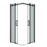 Душевое ограждение Grossman Classic 300.K33.04.1010.21.00 (100х100х195) квадрат,раздвижная,черный матовый, стекло прозрачное, 2 места