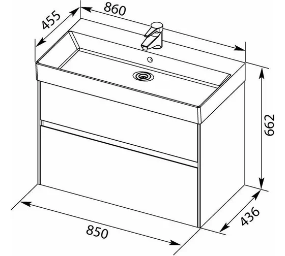 Тумба с раковиной Aquanet Бруклин 85 белый