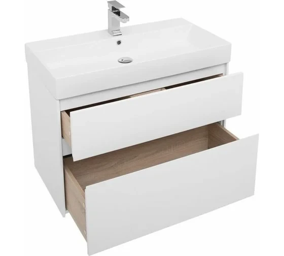 Тумба с раковиной Aquanet Бруклин 85 белый