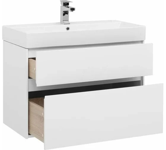 Тумба с раковиной Aquanet Бруклин 85 белый