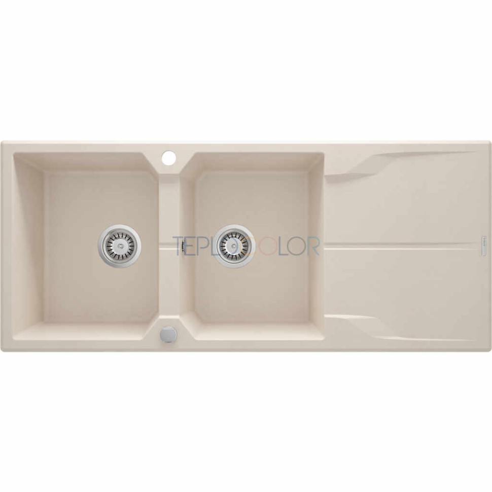 Гранитная мойка, 2-чаши с осушкой