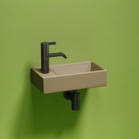 Умывальник подвесной прямоугольный (чаша справа, отверстие под смеситель слева) цвет капучино матовый Element 407x217x100