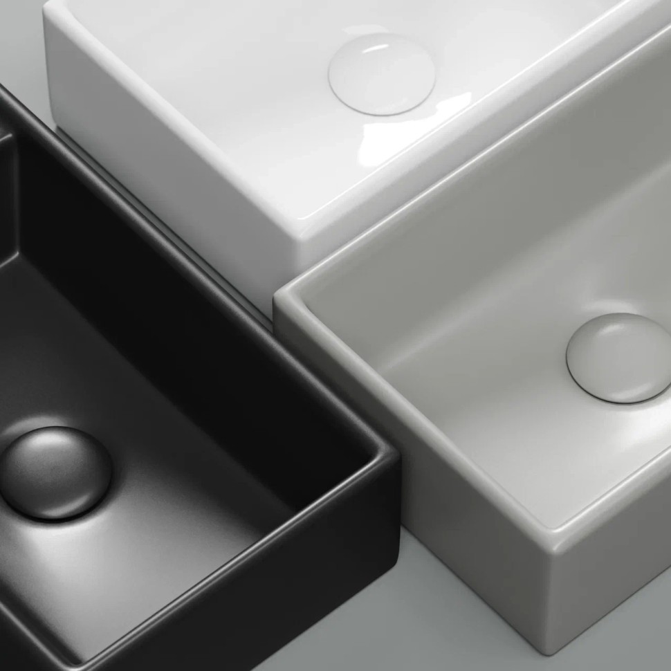 Умывальник подвесной прямоугольный (чаша справа, отверстие под смеситель слева) цвет капучино матовый Element 407x217x100