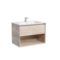 Тумба подвесная SANCOS Marmi 1.0 690х445х520 c одним ящиком оснащенным доводчиками скрытого монтажа и открытой нишей, дуб галифакс натуральный, арт. MR1.070EG