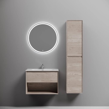 Тумба подвесная SANCOS Marmi 1.0 690х445х520 c одним ящиком оснащенным доводчиками скрытого монтажа и открытой нишей, дуб галифакс натуральный, арт. MR1.070EG