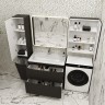 Тумба напольная STYLELINE "Бергамо мини 90" (2 ящ.) Люкс антискрейтч черный, PLUS с раковиной Каре Люкс МИНИ 900х350