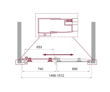 Душевая дверь BelBagno UNO-195-BF-1-150-C-Cr