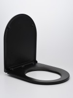 AQM1206 Сиденье тонкое быстросъемное с микролифтом, цвет черный матовый