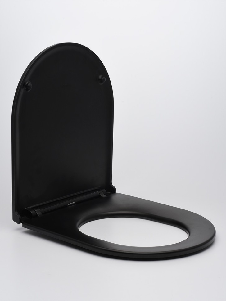 AQM1206 Сиденье тонкое быстросъемное с микролифтом, цвет черный матовый