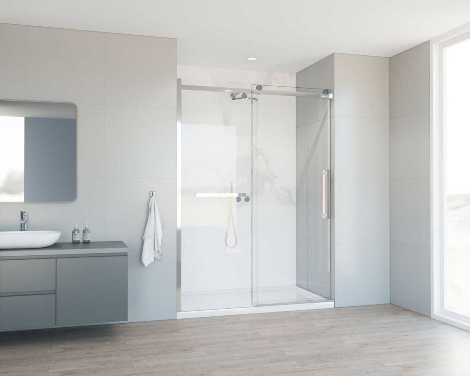 Душевая дверь Como Soft VDS-1CS140CL, 1400, хром, стекло прозрачное