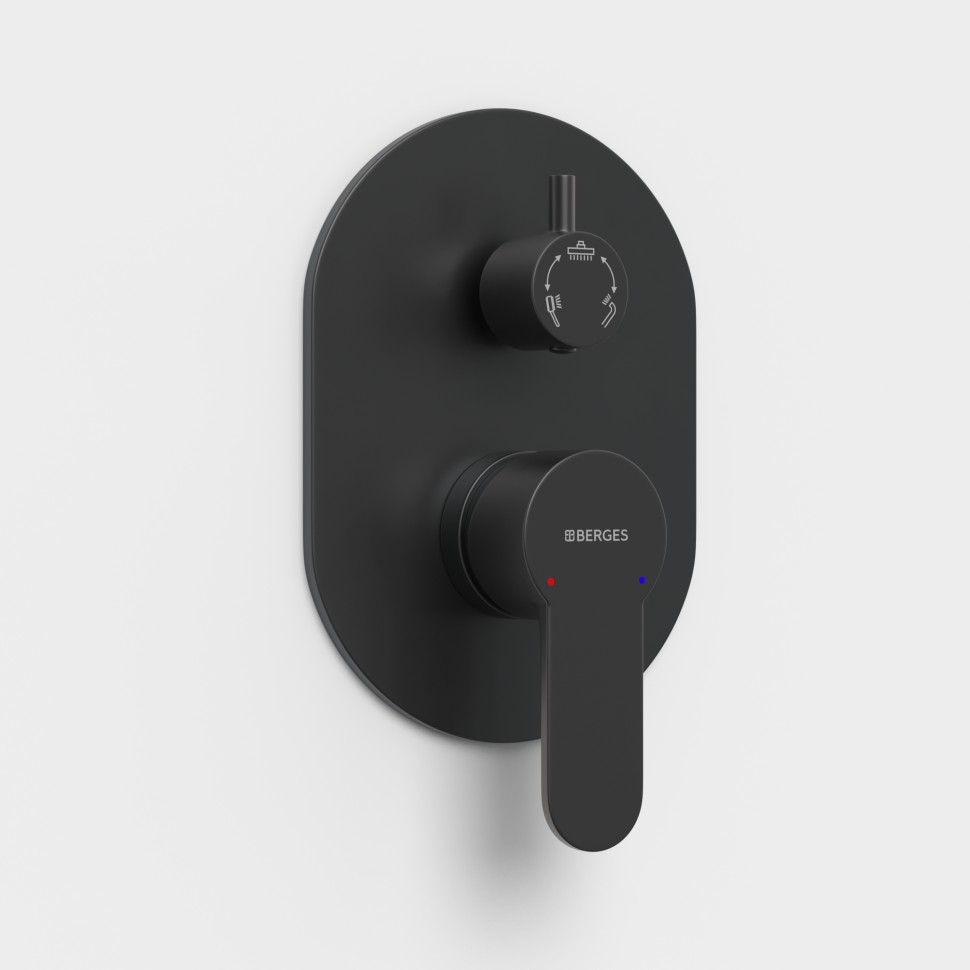 Душевой комплект BERGES VENTAS 3O BLACK, черный матовый