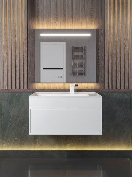Тумба под раковину для ванной подвесная Uperwood Lotus Premium 80х50х42 см, белая